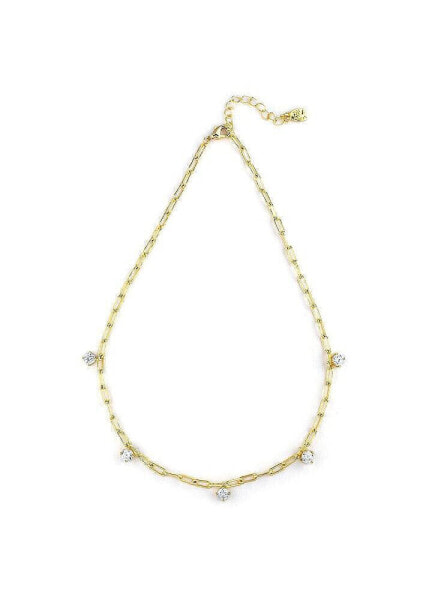 Rivka Friedman dangling Cubic Zirconia Paperclip Chain Link Necklace