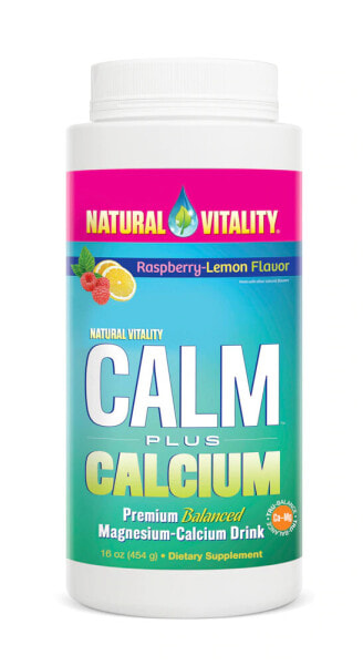 Natural Vitality Calm Plus Calcium Raspberry Lemon Клубнично-лимонный антистрессовый напиток с кальцием 453 г