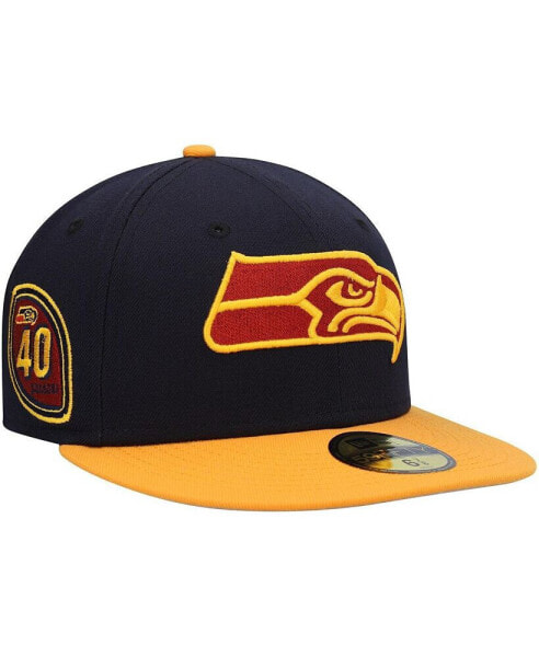 Men's Navy, Gold Seattle Seahawks 40th Season 59FIFTY Fitted Hat