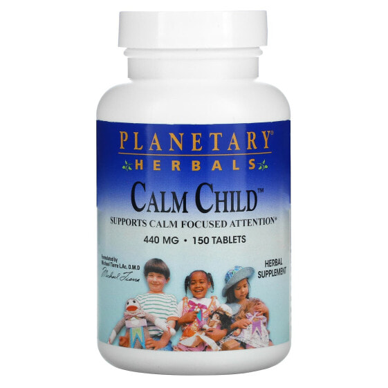 Витамины для детского здоровья Planetary Herbals Calm Child, 440 мг, 150 таблеток (220 мг на таблетку)