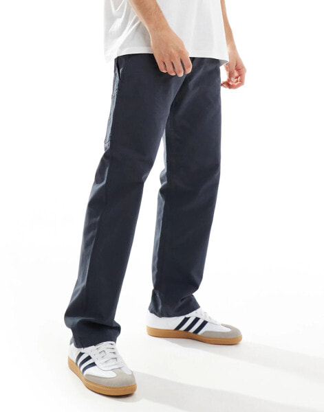 Jack & Jones loose fit carpenter trouser in washed navy