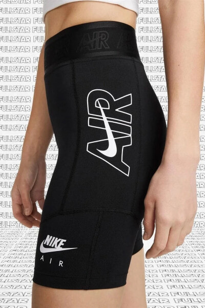 Air Legging Shorts in Black Pamuk Polyester Bike Siyah Tayt Şort