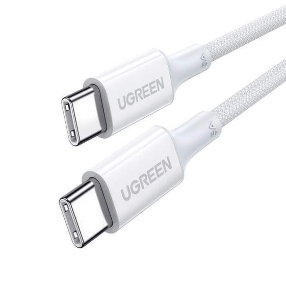 Kabel przewód USB-C w oplocie PD 100W 5A 480Mb/s 1m biały