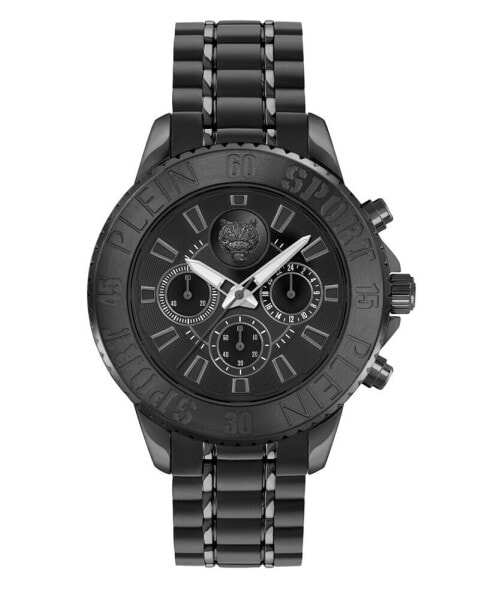 Men's Glam Chrono Chronograph Quartz Black Stainless Steel 44MM