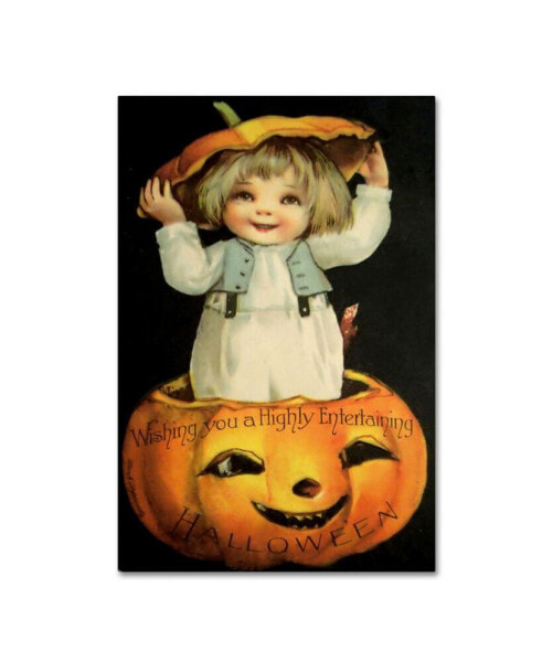 Картина холст 'Дети на Хэллоуин' Trademark Global Vintage Apple Collection - 12" x 19"