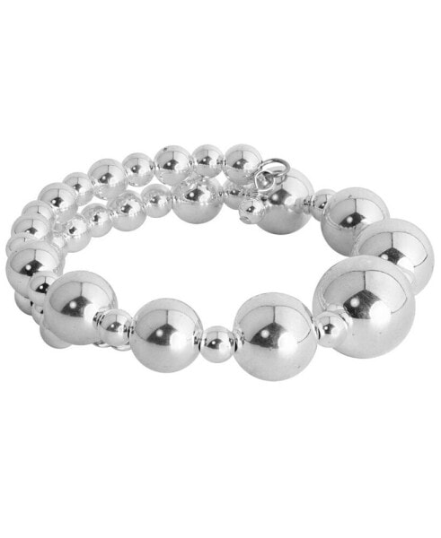 Classics Sterling Silver Beaded Coil Bracelet