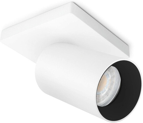 SSC-LUXon ALVO 1 Wall Spotlight Ceiling LED in White and Black Single Bulb Adjustable Ceiling Light Including GU10 LED 6 W Warm White [Energy Class G]