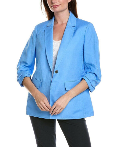 Anne Klein One-Button Linen-Blend Jacket Women's
