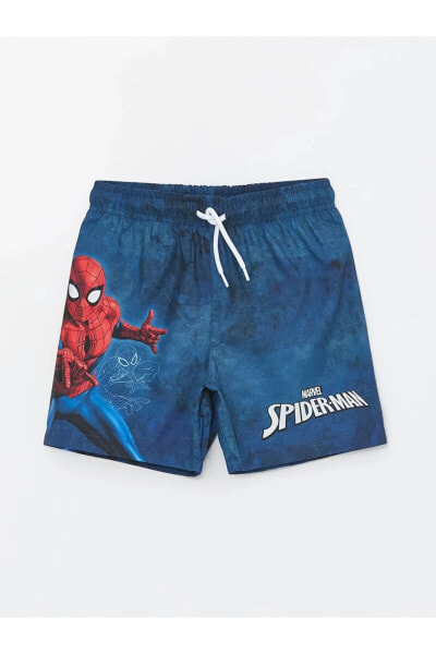 LCW Kids Spiderman Baskılı Hızlı Kuruyan Erkek Çocuk Deniz Şortu