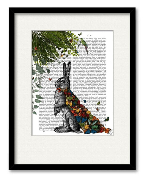 Hare with Butterfly Cloak 16" x 20" Framed and Matted Art