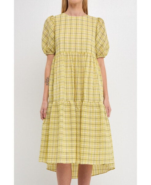 Women's Plaid Midi Dress