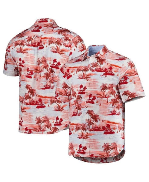 Men's Crimson Alabama Crimson Tide Tropical Horizons Button-Up Shirt