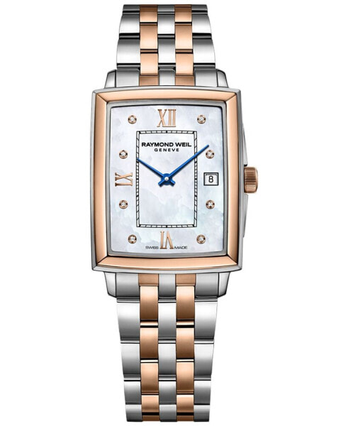 Women's Swiss Toccata Diamond Accent Two-Tone Stainless Steel Bracelet Watch 23x28mm