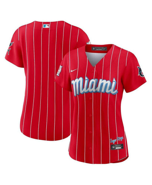 Women's Red Miami Marlins City Connect Replica Jersey