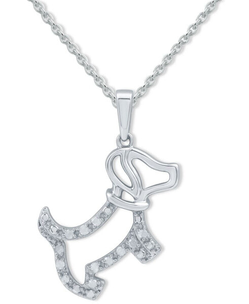 Macy's diamond Dog 18" Pendant Necklace (1/10 ct. t.w.) in Sterling Silver