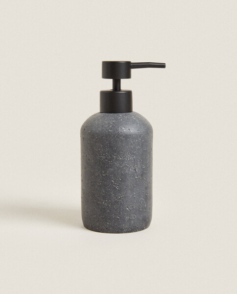 Stone grey resin bathroom soap dispenser