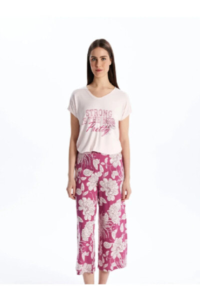 Пижама LCW DREAM V Printed Short-Sleeve Womens Capri