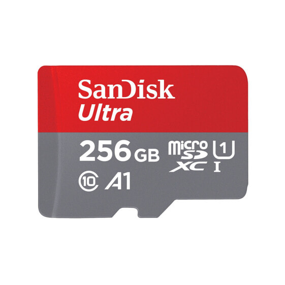 SanDisk Ultra - 256 GB - MicroSDXC - Class 10 - 120 MB/s - Class 1 (U1) - Grey - Red