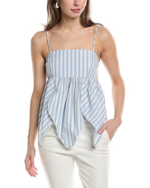 Ganni Stripe Panel Strap Top Women's