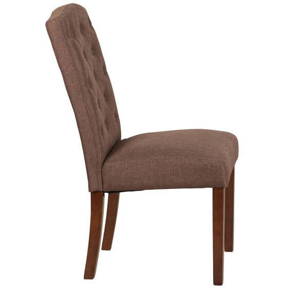 Hercules Grove Park Series Brown Fabric Tufted Parsons Chair