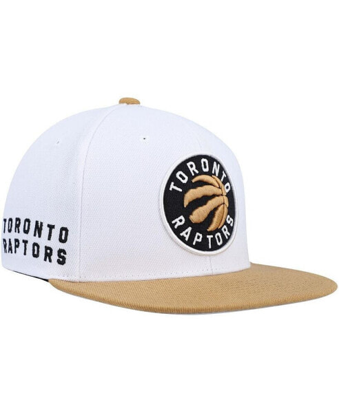 Men's White, Gold Toronto Raptors Side Core 2.0 Snapback Hat