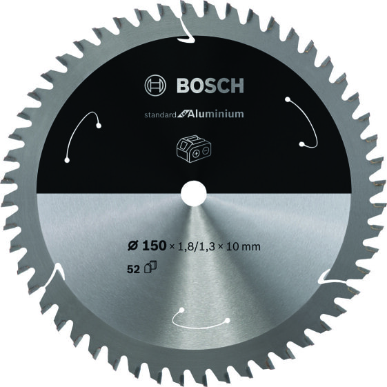 Bosch Kreissägeblatt für Akkusägen Standard for Aluminium, 150 x 1,8/1,3 x 10, 52 Zähne