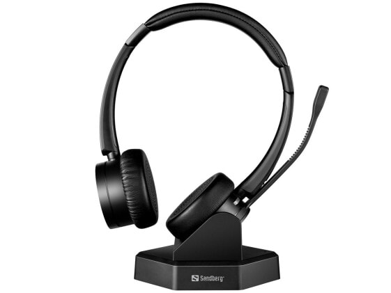 SANDBERG Bluetooth Office Headset Pro+, Kabellos, Büro/Callcenter, 20 - 20000 Hz, 100 g, Kopfhörer, Schwarz