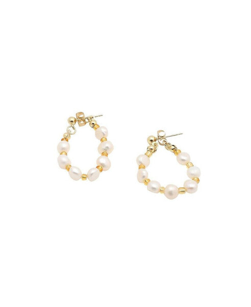 Women's Gold Snowball Teardrop Drop Earrings
