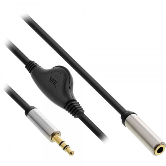InLine Slim Audio Cable 3.5mm M / F - with volume control 0.25m