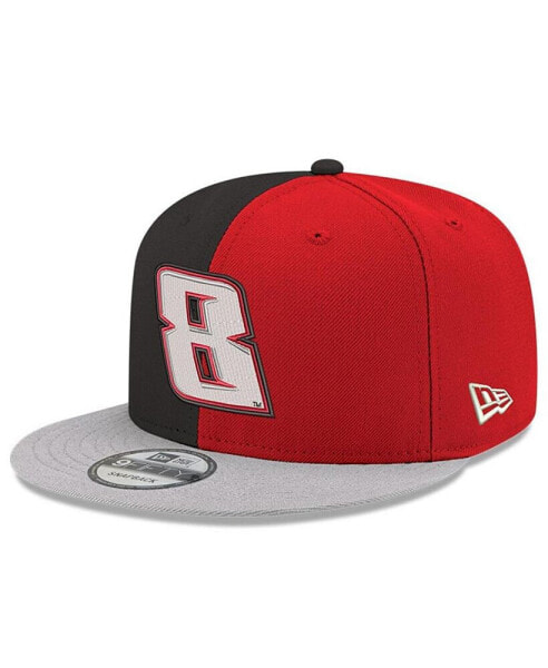 Men's Black and Scarlet Kyle Busch 9FIFTY Split Snapback Adjustable Hat