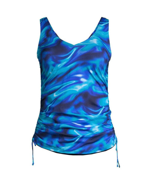 Women's Chlorine Resistant Adjustable Underwire Tankini Swimsuit Top
