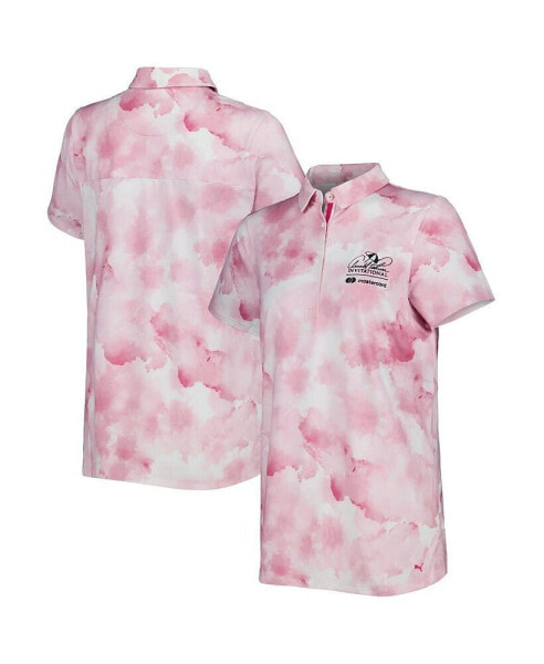 Women's White Arnold Palmer Invitational MATTR Cloudy Polo Shirt