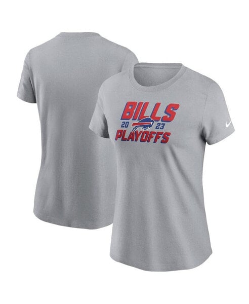 Women's Gray Buffalo Bills 2023 NFL Playoffs Iconic T-shirt