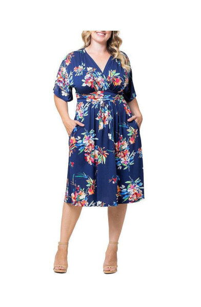 Plus Size Gia A-Line Midi Dress with Pockets