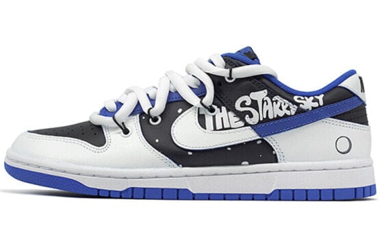 【定制球鞋】 Nike Dunk Low 星途 喷绘手绘 解构鞋带 太空主题定制 低帮 板鞋 男款 白黑蓝 / Кроссовки Nike Dunk Low DD1391-001