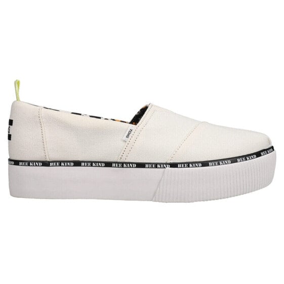 TOMS Alpargata Boardwalk Platform Womens White Sneakers Casual Shoes 10016535T
