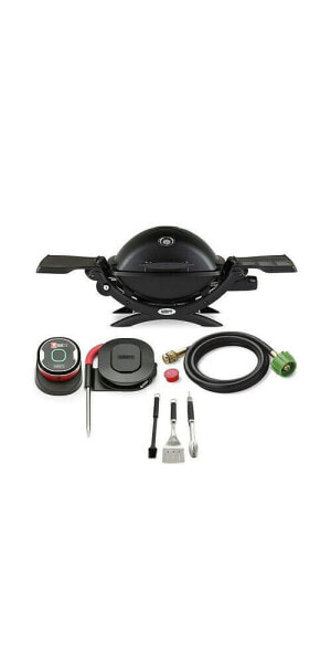 Q 1200 Gas Grill (Black) With Adapter Hose,thermometer And Tool Set