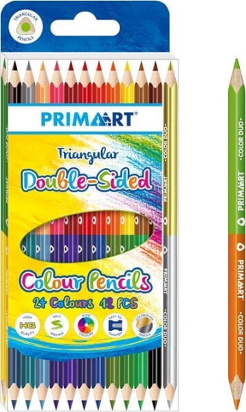 Цветные карандаши Prima Art Kredki Olo 2 Стороны 24 Цвета Треугольные