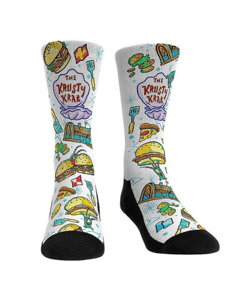 Men's and Women's Socks SpongeBob SquarePants Krusty Krab All-Over Icons Crew Socks