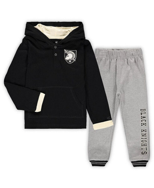 Toddler Boys Black, Heathered Gray Army Black Knights Poppies Hoodie and Sweatpants Set