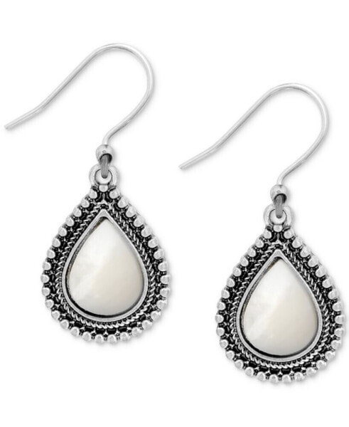 Silver-Tone Imitation Pearl Drop Earrings