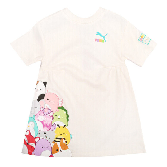 Puma Sm X Short Sleeve T-Shirt Dress Infant Girls Off White Casual 85991901