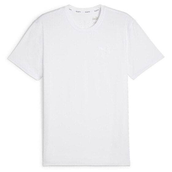 Puma Run Cloudspun Crew Neck Short Sleeve Athletic T-Shirt Mens White Casual Top