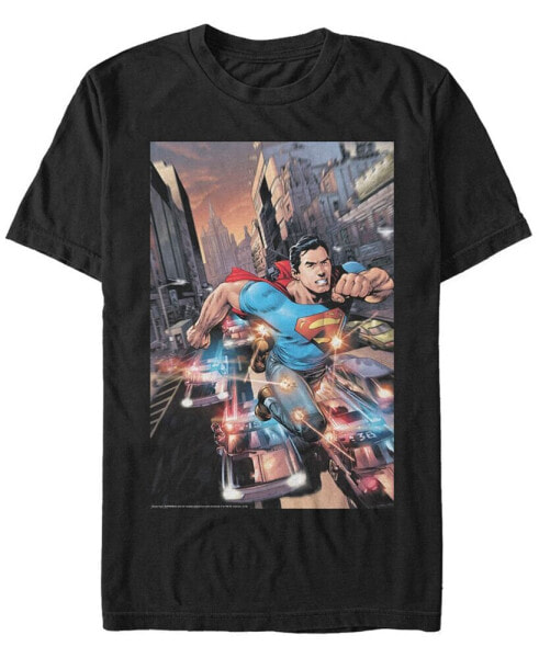 DC Men's Superman Bullets Action Poster Short Sleeve T-Shirt