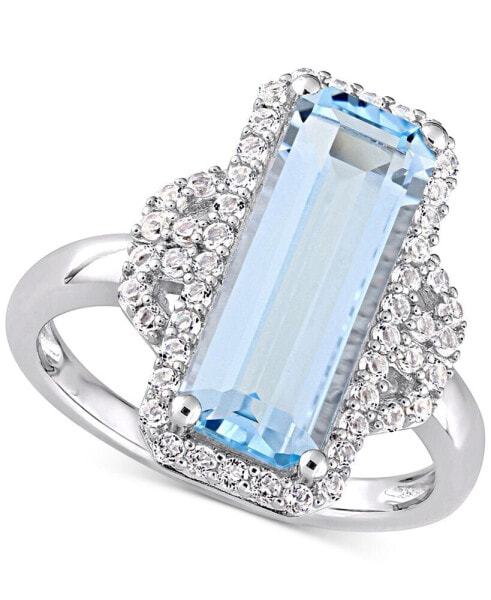 Кольцо Macy's Blue & White Topaz Statement.