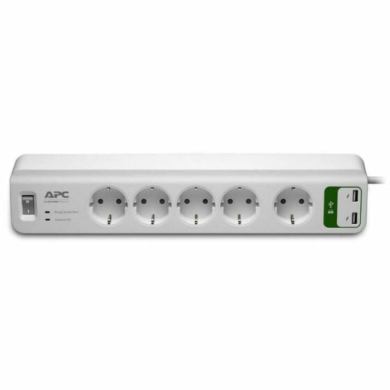 Power Socket - 5 Sockets with Switch APC White