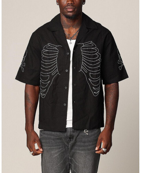 Men's Lovely Bones Short Sleeve Linen Shirt