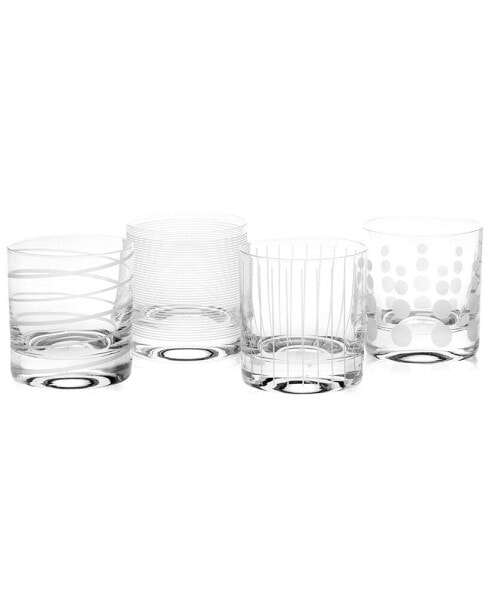 Clear Cheers Double Old Fashioned Glasses, Set Of 4