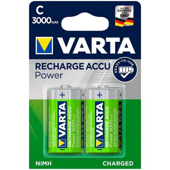 VARTA 1x2 Rechargeable C Ready2Use NiMH Baby 3000mAh Batteries