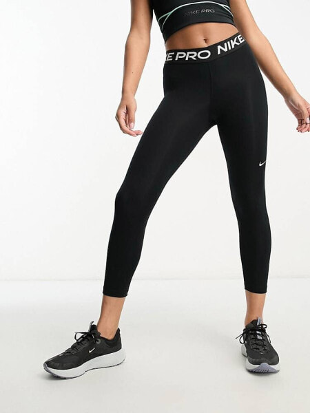 Леггинсы Nike Training Pro 365 с короткими ногами черного цвета